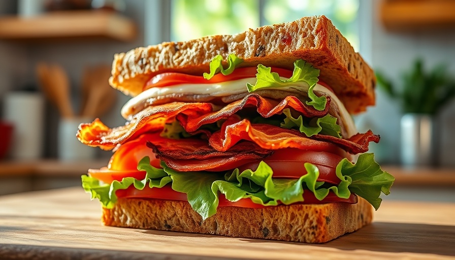 Eye-catching BLT sandwich recipe with vibrant ingredients.