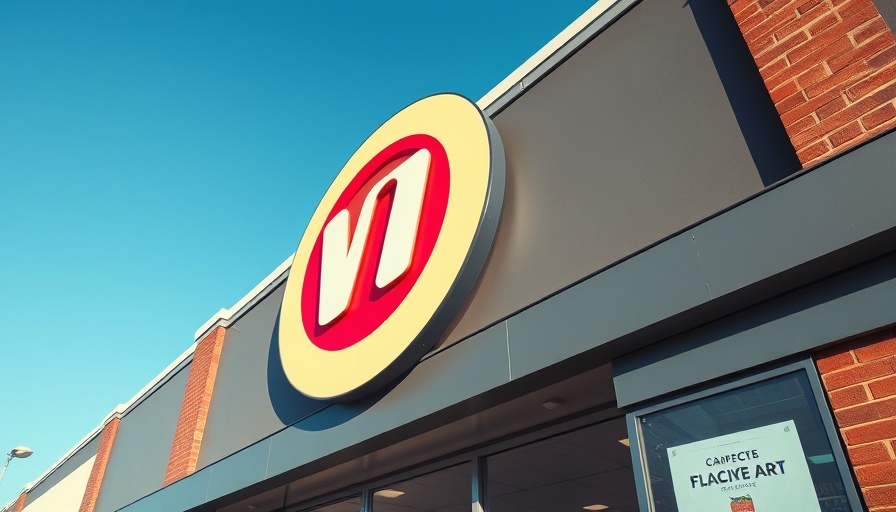 Supermarket facade showcasing vibrant logo in natural daylight.