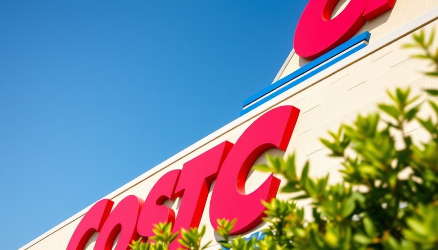 Close-up of Costco sign highlighting executive membership.