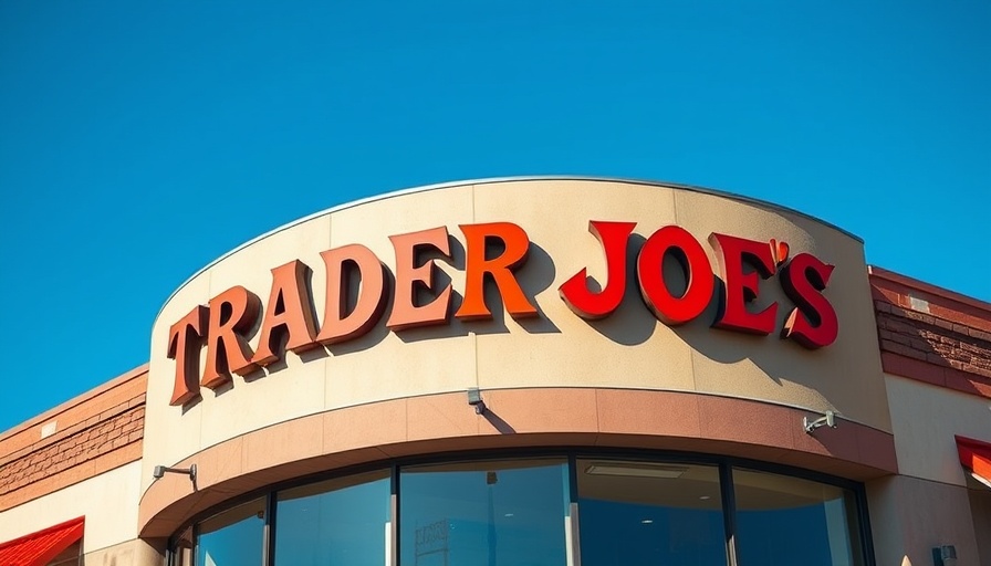 Trader Joe's store sign on a sunny day.