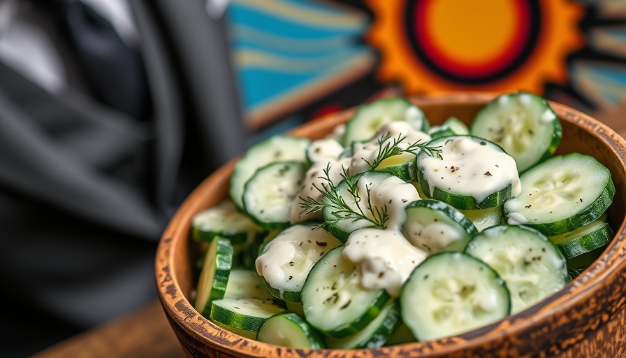 3-ingredient cucumber salad with creamy dressing and fresh dill.