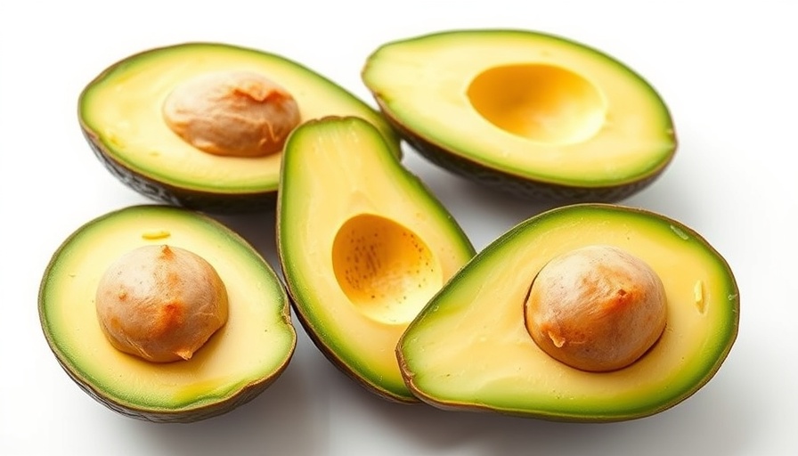 Fresh avocado halves showcasing how to store avocados