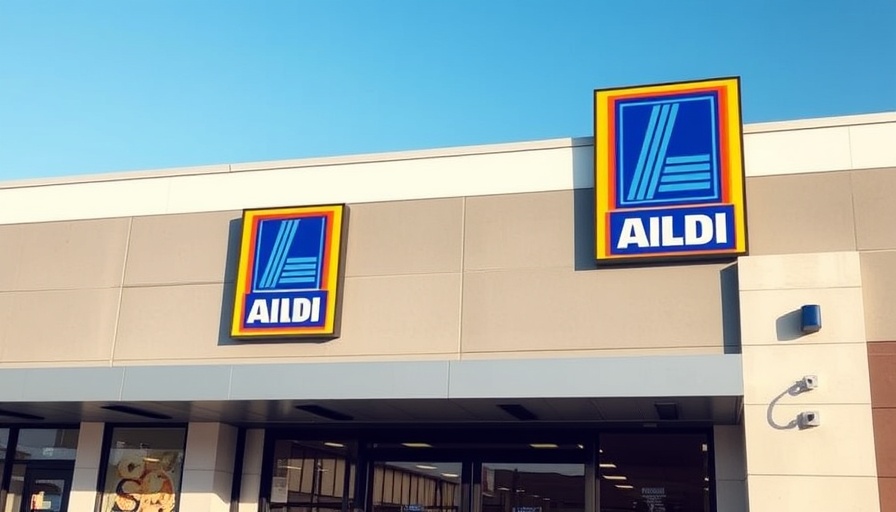 Outdoor ALDI store facade with signage, daytime view.