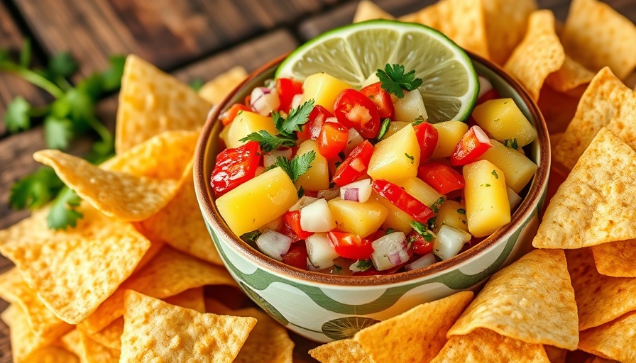 Colorful pineapple salsa recipe with tortilla chips