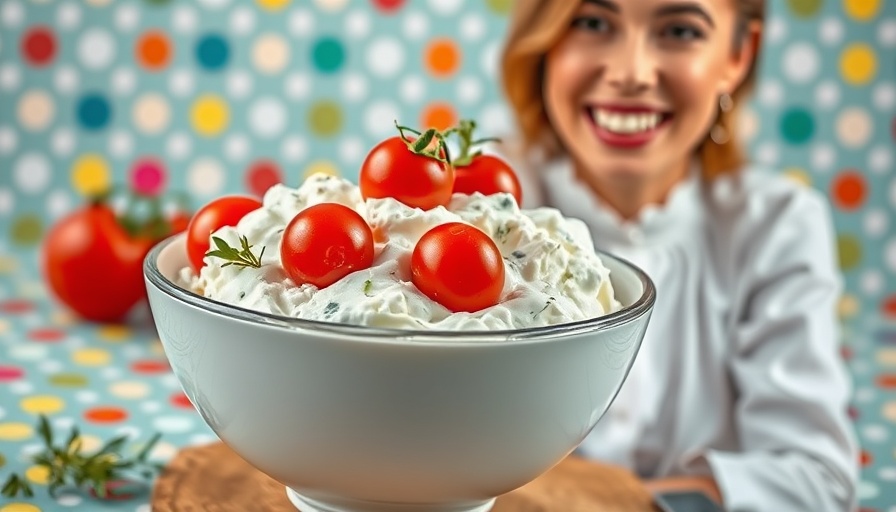 Easy summer snack recipes: vibrant cottage cheese with tomatoes.