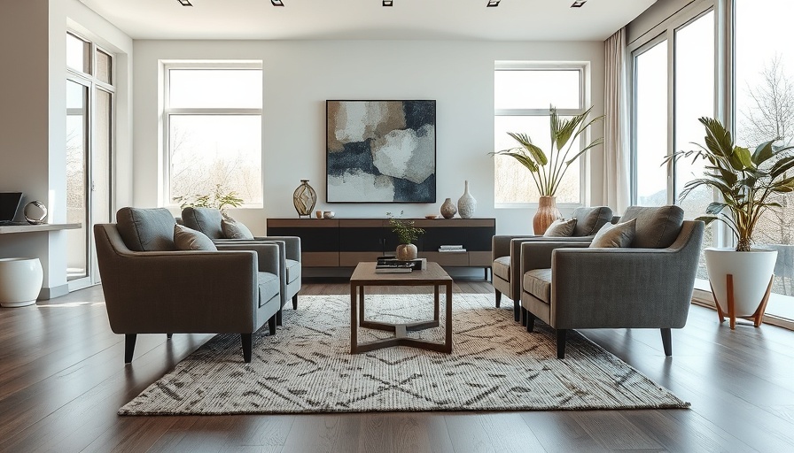 Stylish living room in remodel home with modern decor.