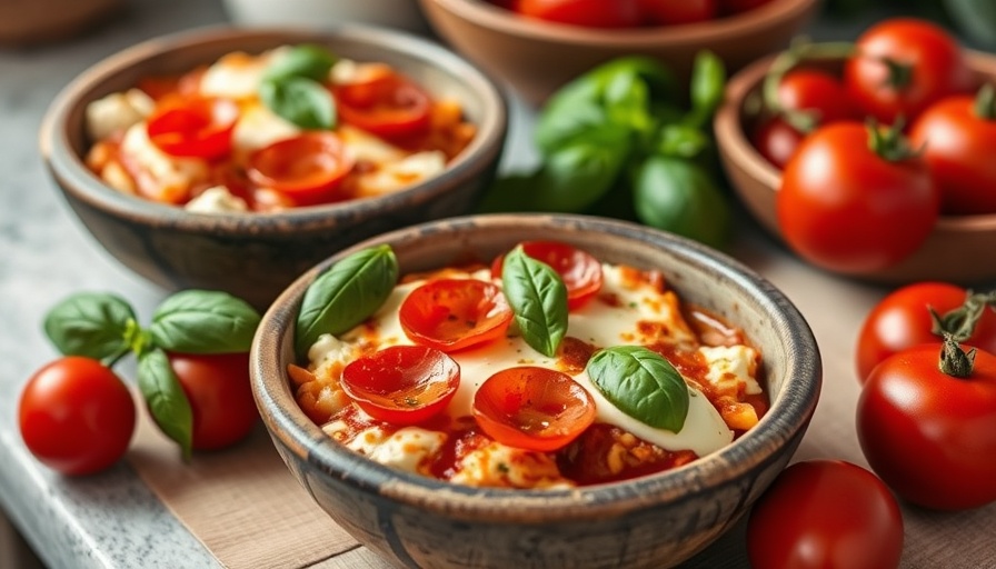 Easy Pizza Bowl with cottage cheese, mozzarella, and pepperoni.