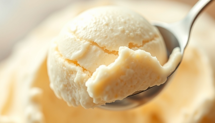 Close-up of the best vanilla ice cream being scooped