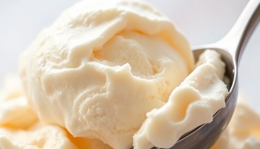 Close-up of best vanilla ice cream being scooped.