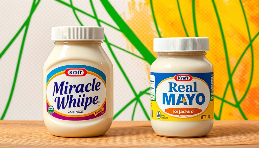 Miracle Whip vs. Mayonnaise: Kraft jars in colorful setting.