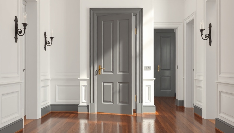 Gray interior door in hallway; painted door fix.
