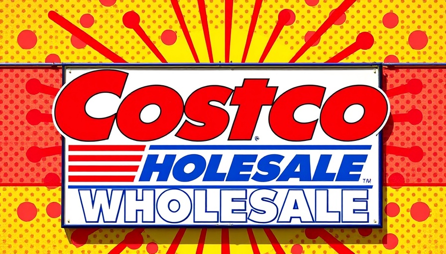 Stylized Costco Wholesale sign with pop art design.