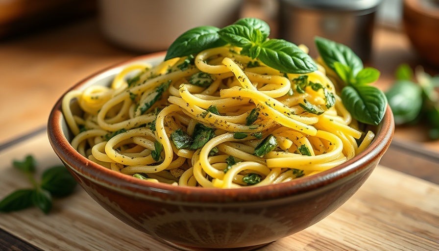 5-Ingredient Italian Pasta Salad in a ceramic bowl.