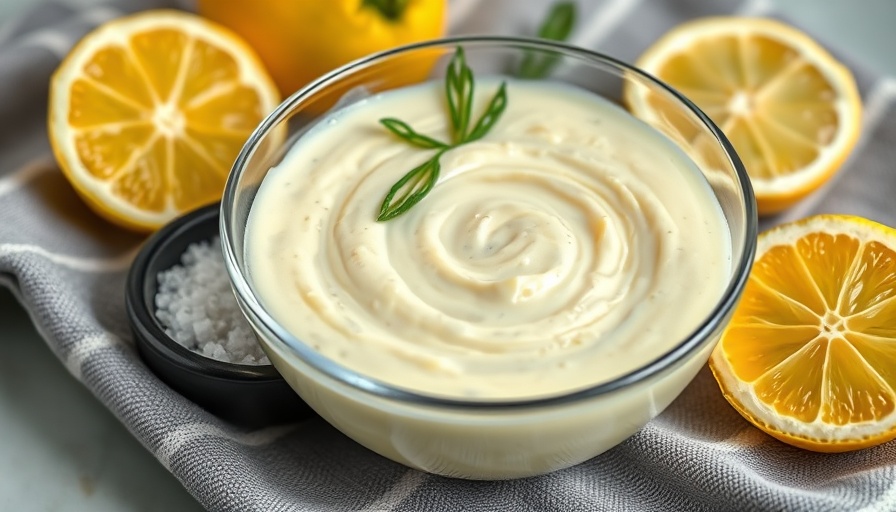 Creamy garlic aioli recipe with salt and lemon.