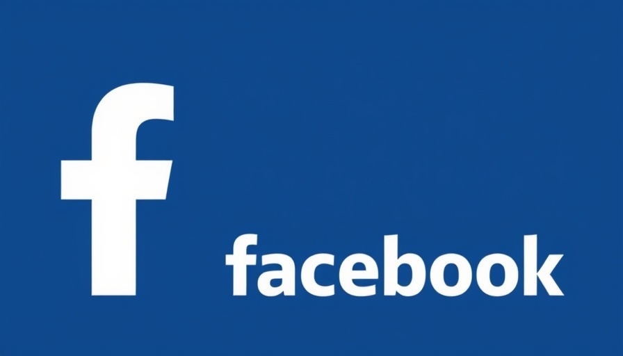 Minimalist Facebook logo on blue background.