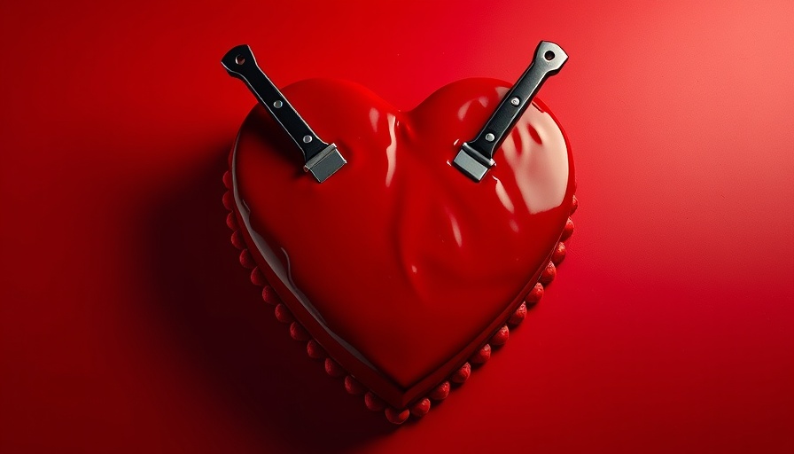 Heart-shaped cake with knives, symbol of danger - AI agents will kill SaaS