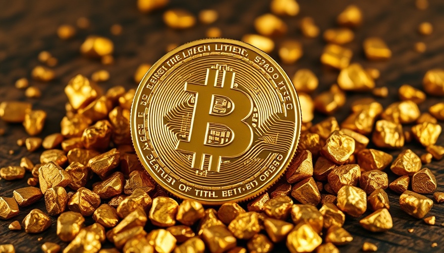 Golden Bitcoin and gold nuggets with AI agents and crypto trading.