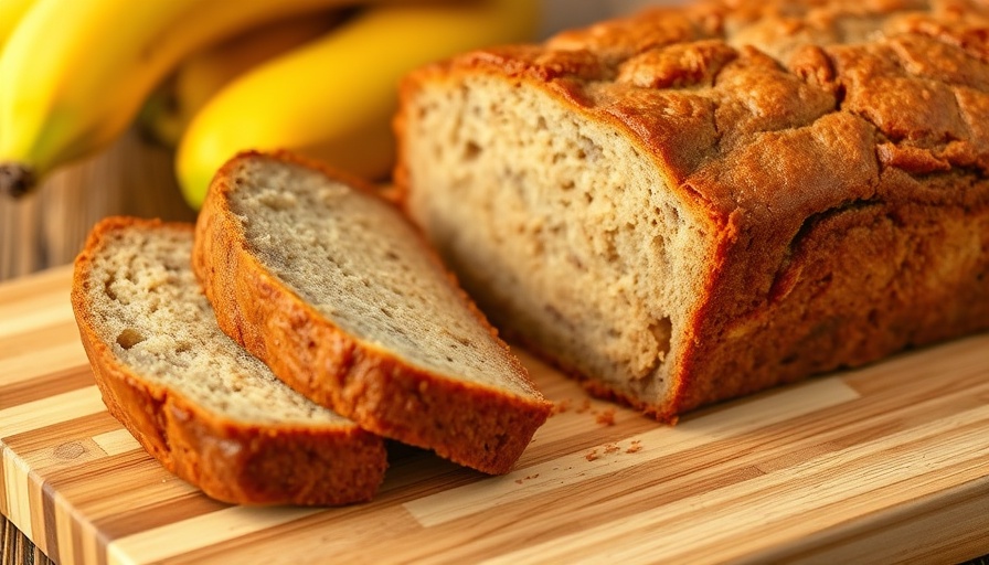 Banana bread upgrade with dried apricots sliced on a cutting board.