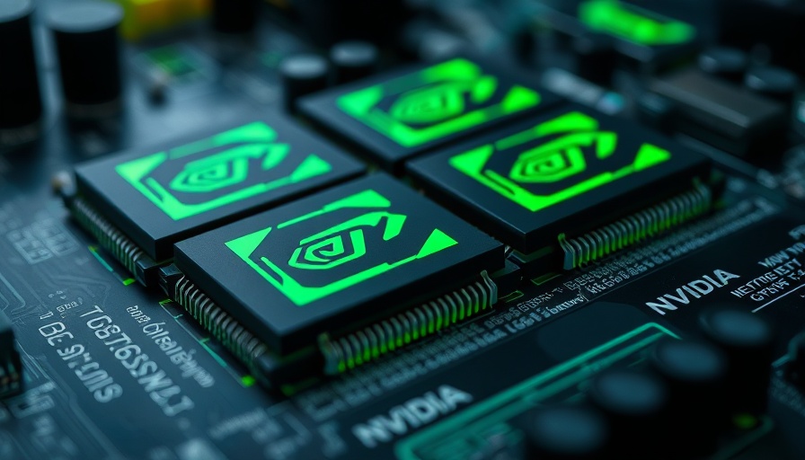 Close-up of Nvidia AI chips for China arranged on a circuit board.