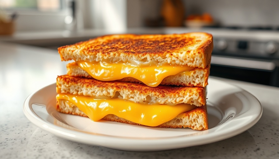 Golden grilled cheese sandwich with melted cheese, grilled cheese with tomato upgrade.