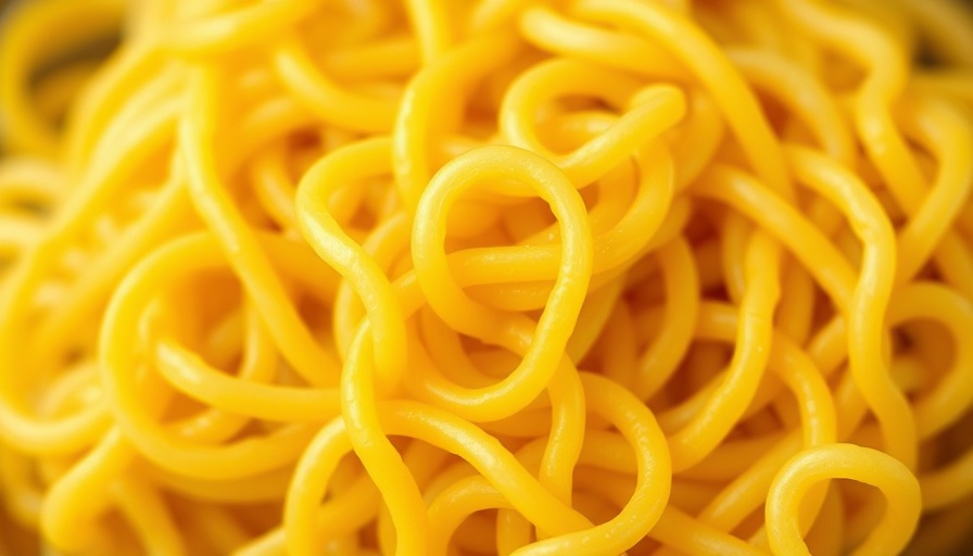 Close-up of uncooked yellow ramen noodles for easy recipe ramen upgrade.