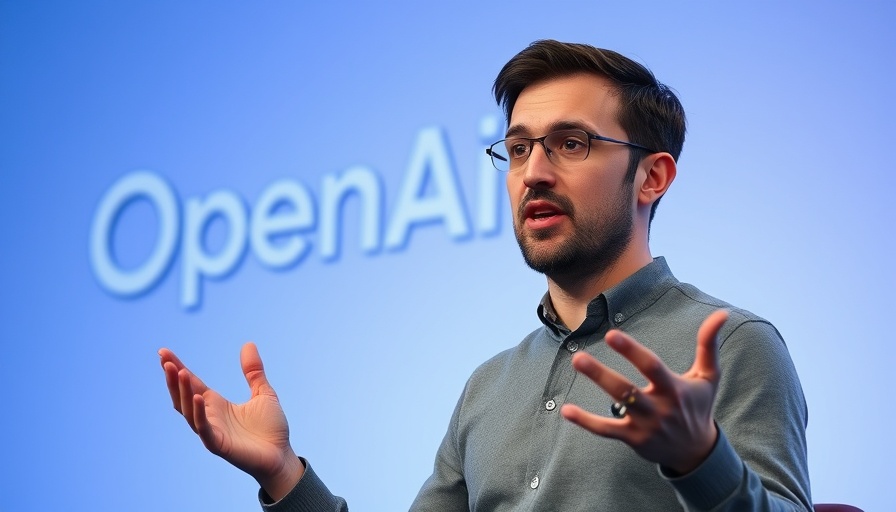 Speaker passionately discussing Open AI with gestures, soft lighting.