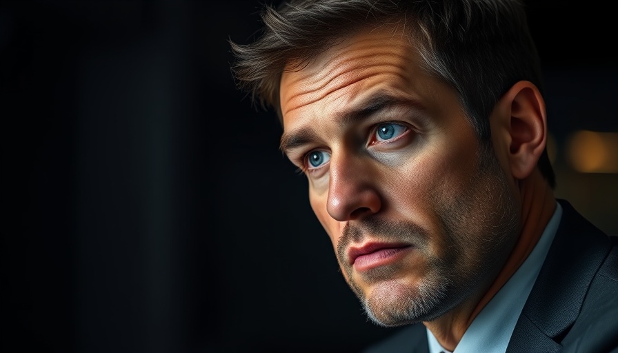 Contemplative professional in dim setting, credit fuels AI boom context.
