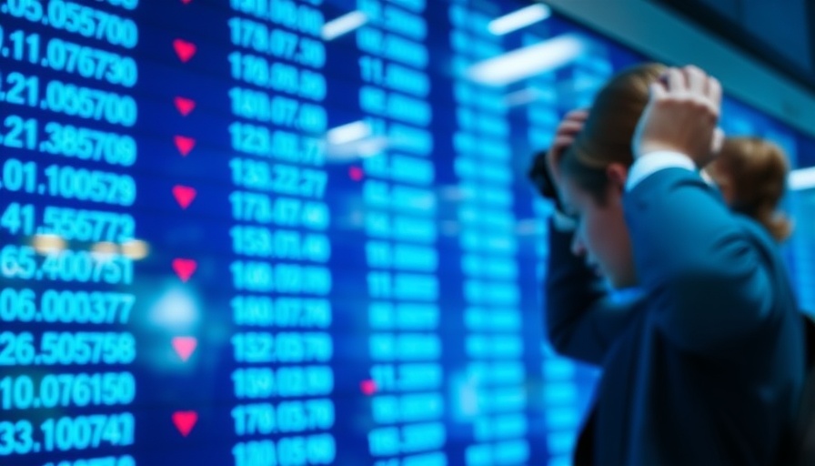 Blurred stock market board with person; US rate cuts and Nvidia impact.