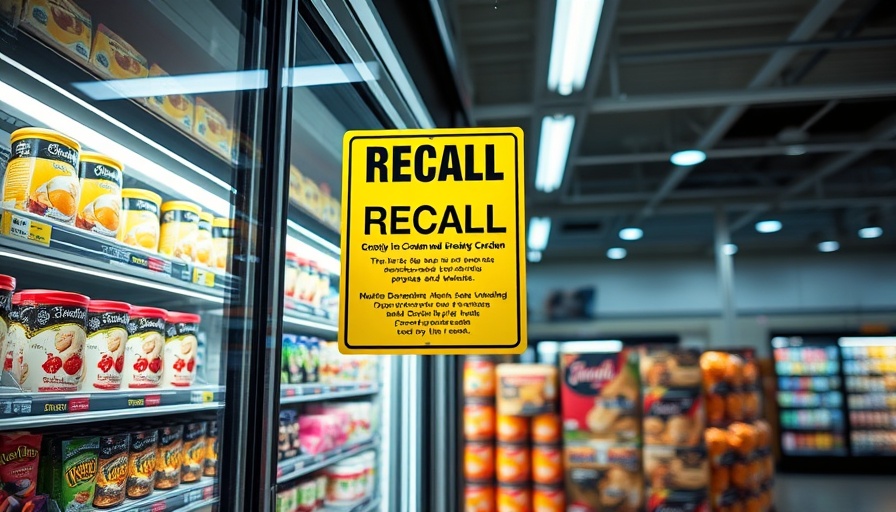 Ice cream varieties in supermarket freezer with recall notice.