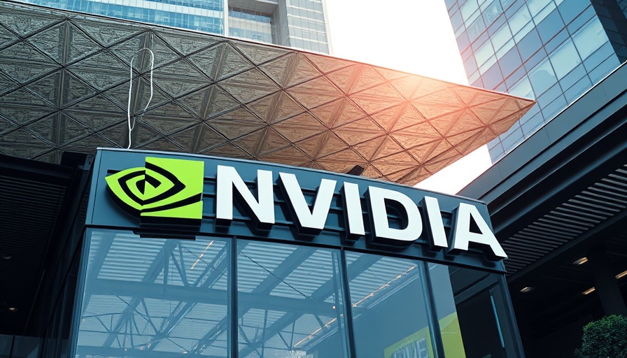 Nvidia sign under geometric roof structure, representing AI funding influence.
