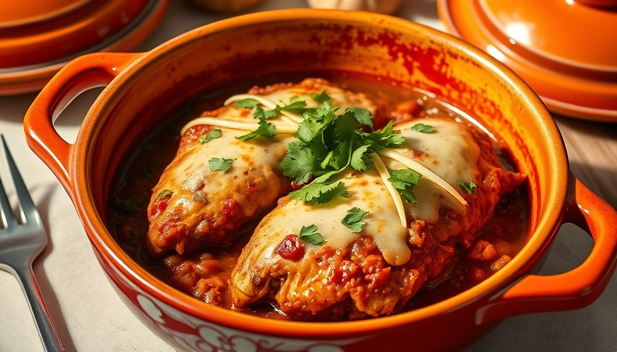 Savory 3-Ingredient Salsa Chicken with cheese and cilantro.