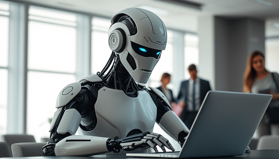 Futuristic robot working while employees leave; ai buyer's remorse context.