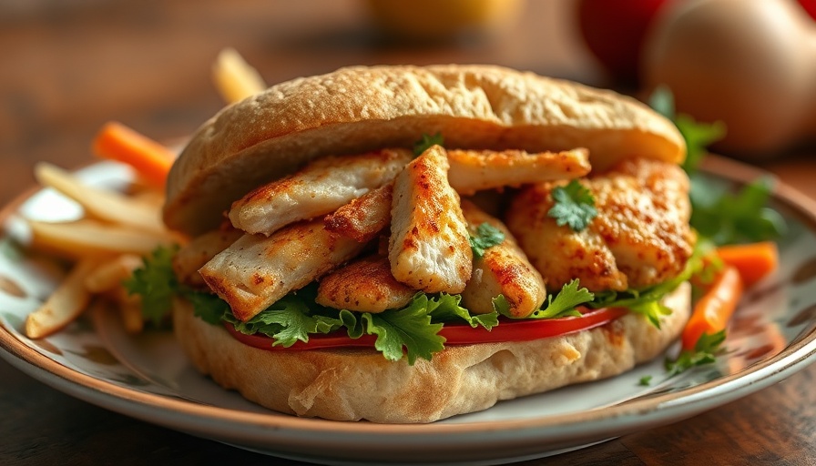 Easy chicken sandwich recipe featured with fresh ingredients.