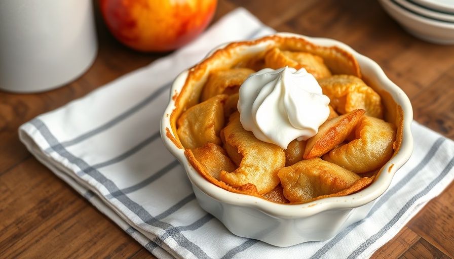5-Minute Apple Pie Recipe with whipped cream topping.