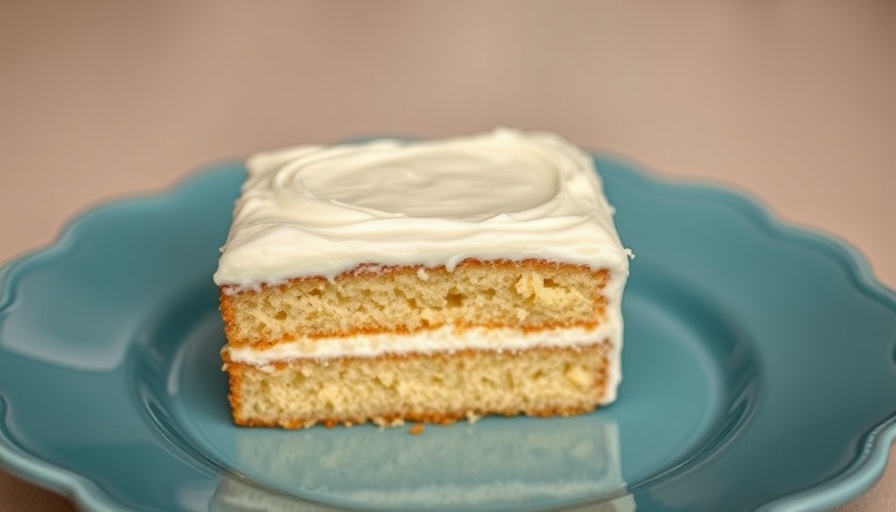 Slice of vintage cake with frosting on blue plate, 180-Year-Old Chocolate Cake Recipe.