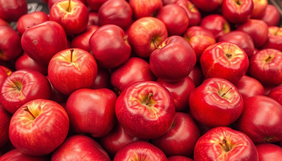 Fresh red apples piled, focusing on how to store apples.
