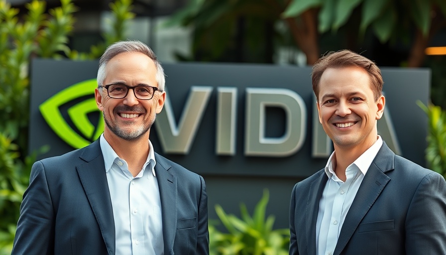 Two businessmen in front of Nvidia sign, Nvidia Stock Predictions