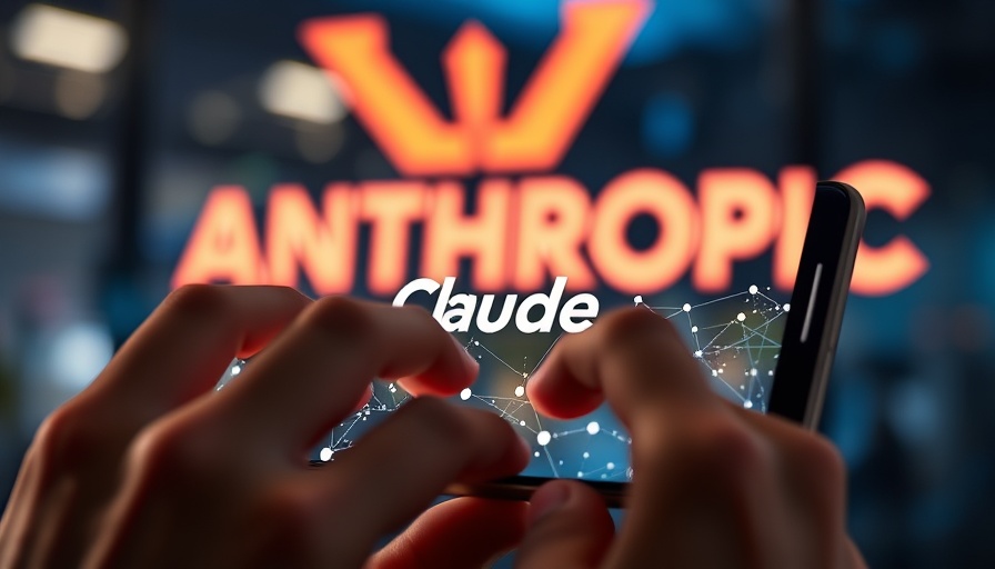 Claude AI logo on smartphone with Anthropic background.