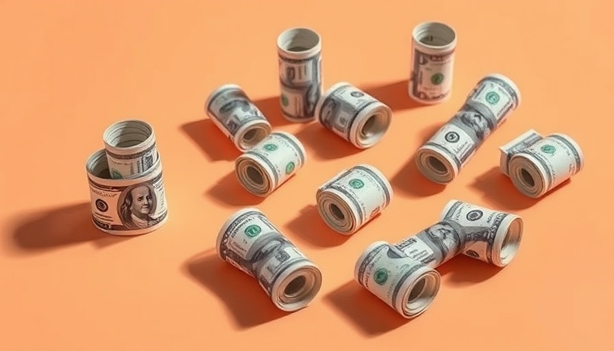 Rolled dollar bills symbolizing homes selling for under asking price.