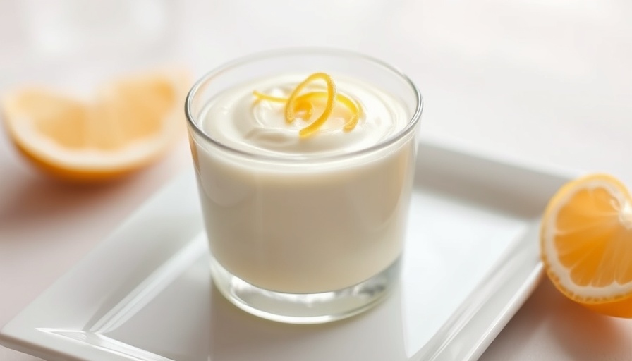Easy no-bake dessert in glass topped with lemon zest.