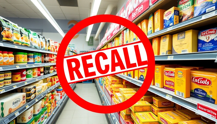 Cheese recall at Sam's Club sign on supermarket shelf.