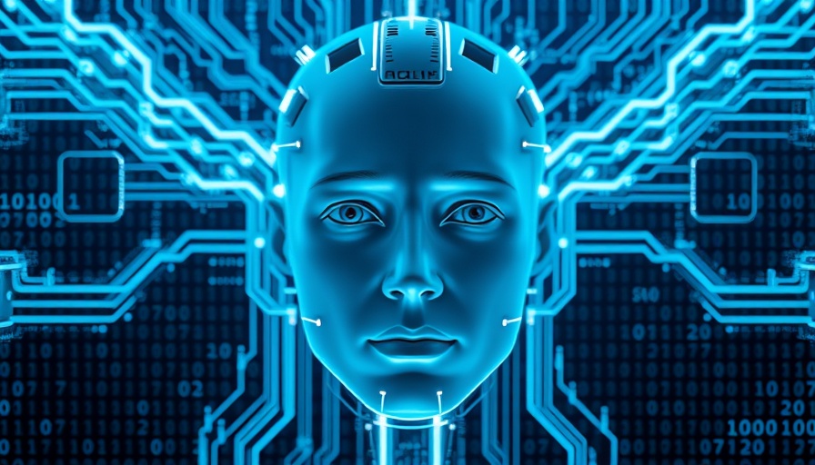 Futuristic digital human head with agentic AI concept