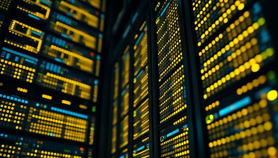 Close-up of glowing data servers representing Claude AI technology.