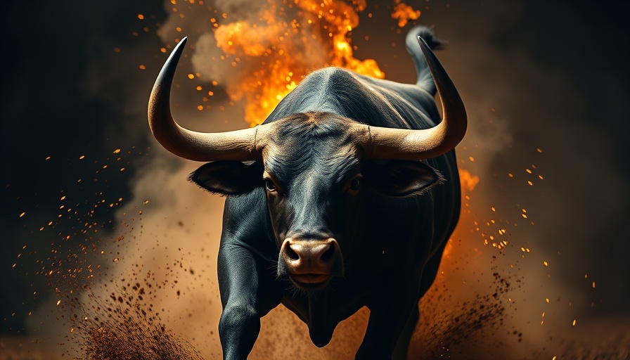 Symbolic bull representing AI-driven stocks performance.