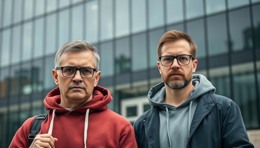 AI activists in hoodies showing determination outdoors.