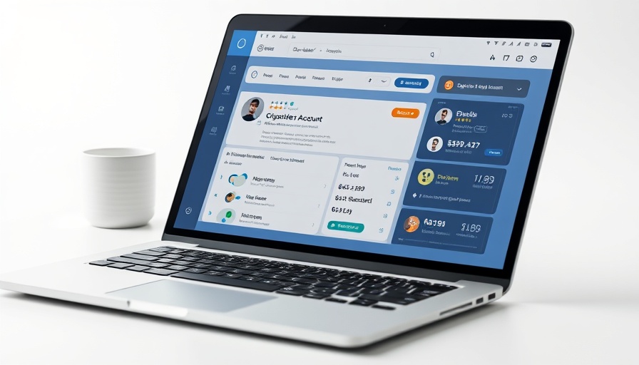 Laptop showcasing a seller account dashboard with AI assistant.
