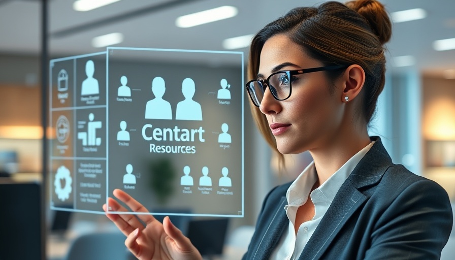 AI as a collaborator: Business professional using digital HR interface.
