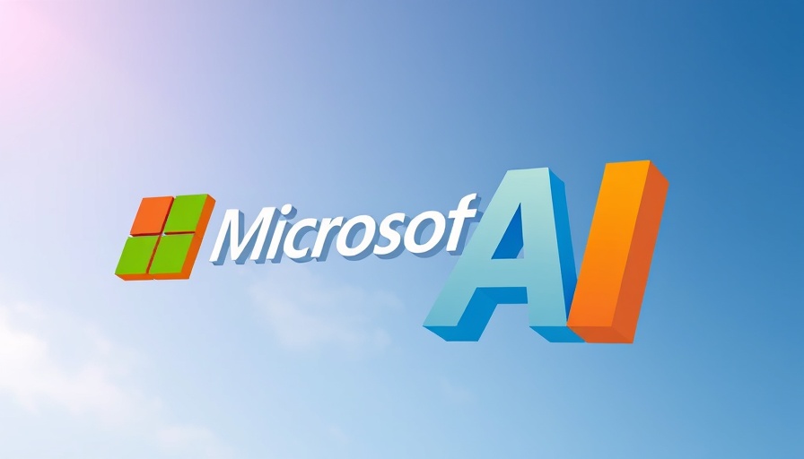 Microsoft AI logo with colorful gradient in abstract background.
