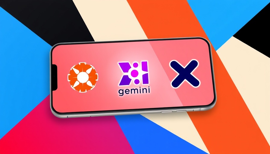 Claude AI logo displayed with Gemini and Grok on smartphone screen.