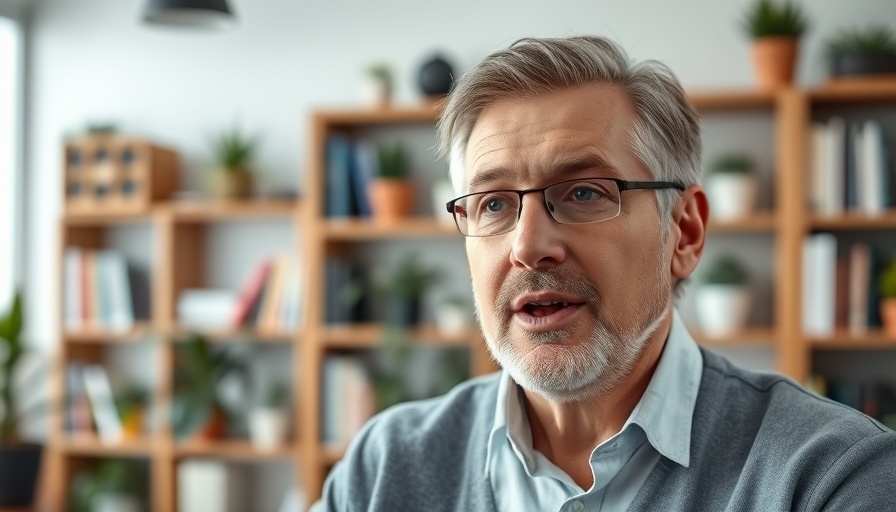 Middle-aged man speaking in a warmly lit office about Anthropic AI.